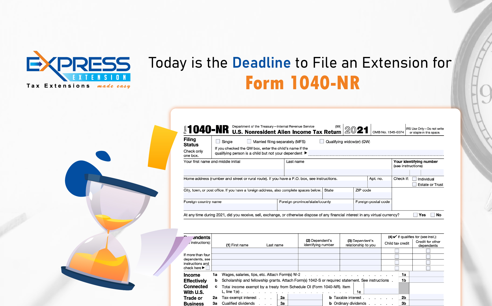 Today is the Deadline to File an Extension for Form 1040NR Blog